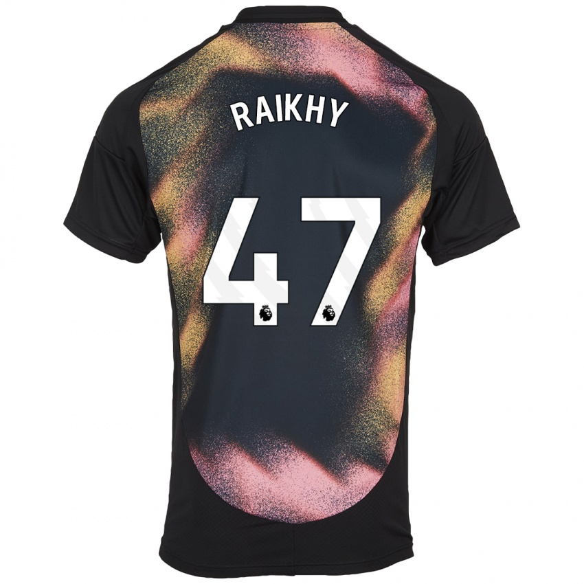 Børn Arjan Raikhy #47 Sort Hvid Udebane Spillertrøjer 2024/25 Trøje T-Shirt