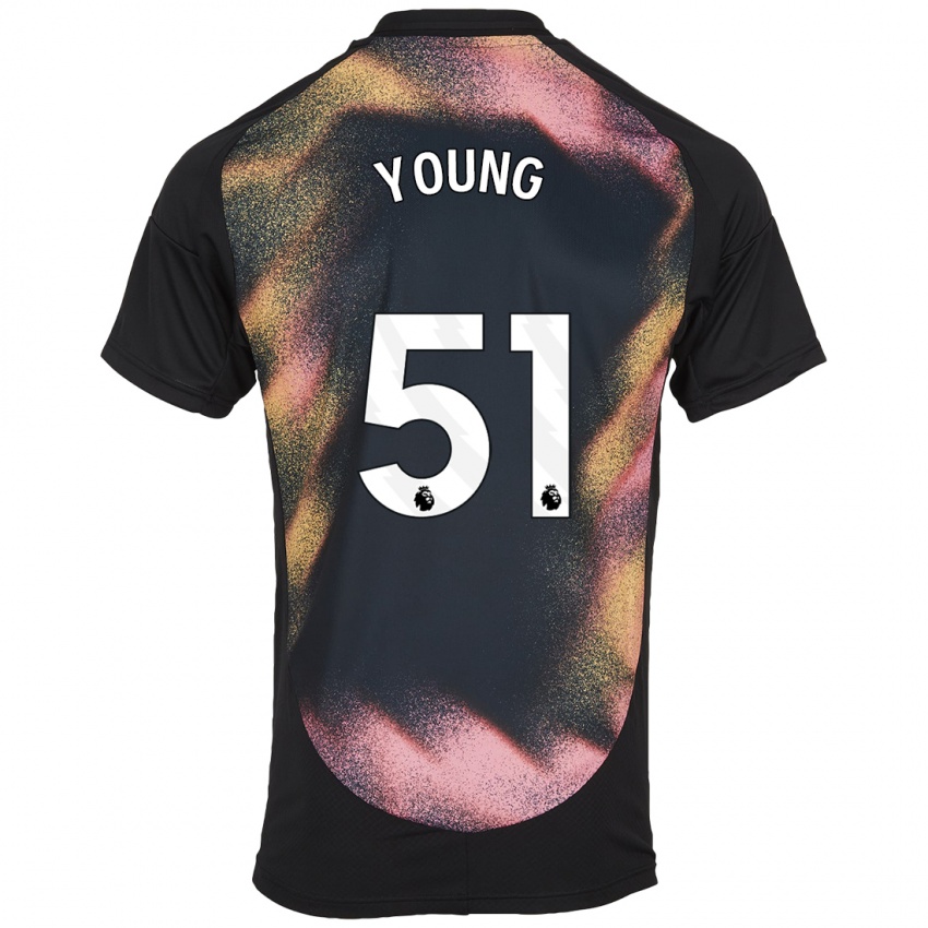 Børn Brad Young #51 Sort Hvid Udebane Spillertrøjer 2024/25 Trøje T-Shirt