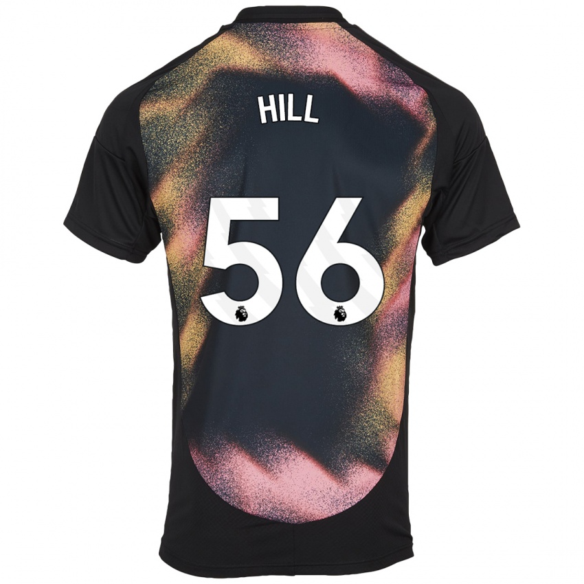 Børn Deniche Hill #56 Sort Hvid Udebane Spillertrøjer 2024/25 Trøje T-Shirt