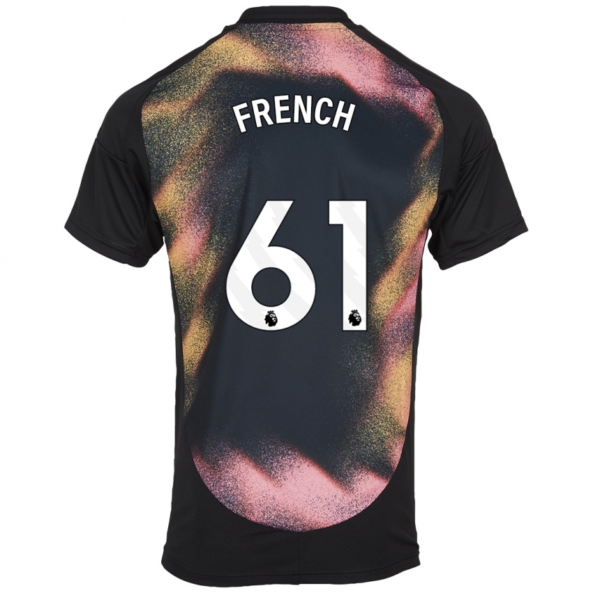 Børn Harry French #61 Sort Hvid Udebane Spillertrøjer 2024/25 Trøje T-Shirt