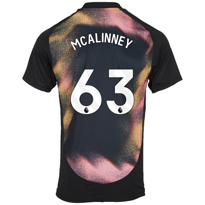 Børn Liam Mcalinney #63 Sort Hvid Udebane Spillertrøjer 2024/25 Trøje T-Shirt