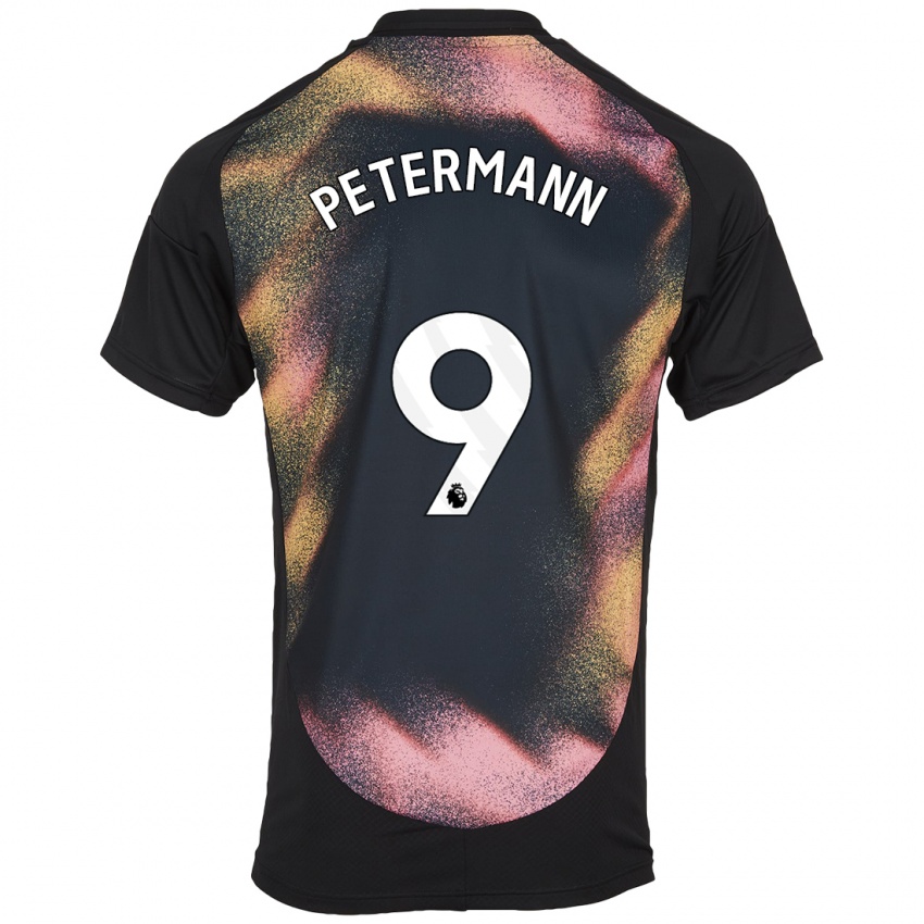 Børn Lena Petermann #9 Sort Hvid Udebane Spillertrøjer 2024/25 Trøje T-Shirt