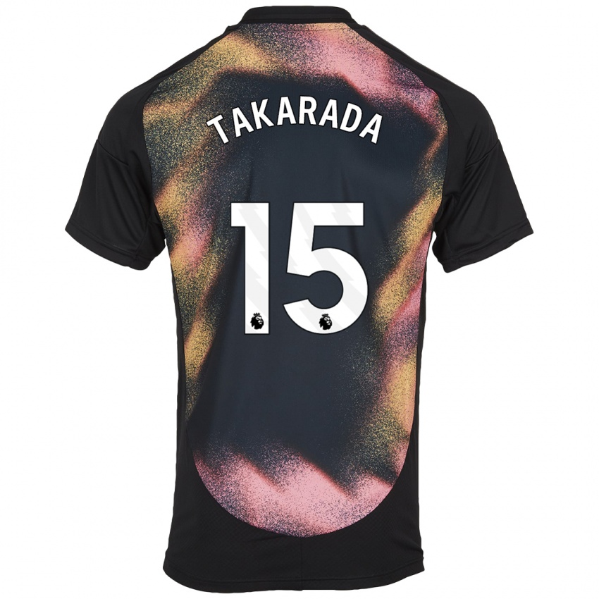 Børn Saori Takarada #15 Sort Hvid Udebane Spillertrøjer 2024/25 Trøje T-Shirt