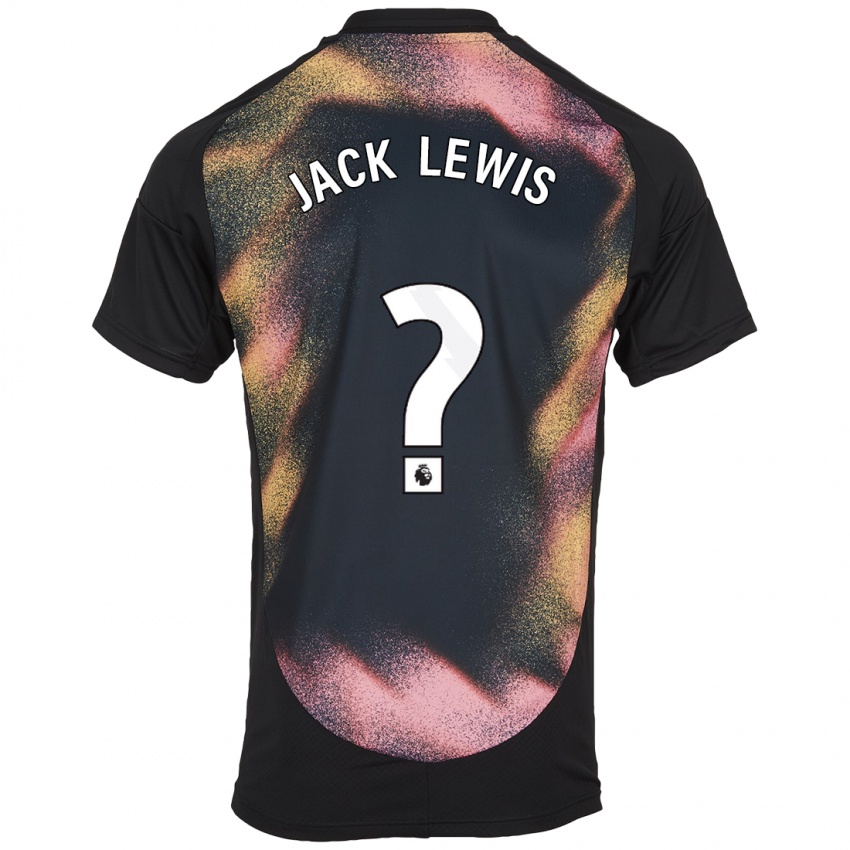 Børn Jack Lewis #0 Sort Hvid Udebane Spillertrøjer 2024/25 Trøje T-Shirt