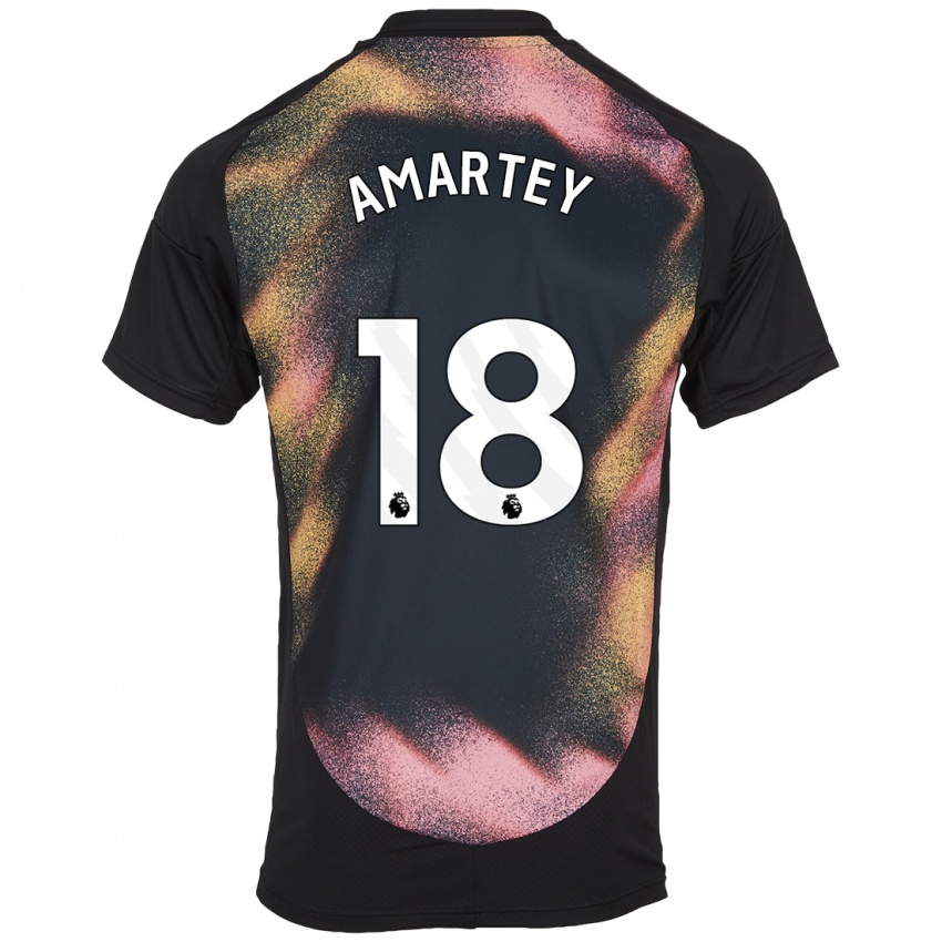 Børn Daniel Amartey #18 Sort Hvid Udebane Spillertrøjer 2024/25 Trøje T-Shirt