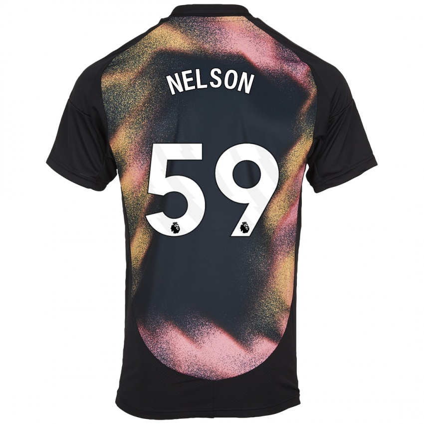 Børn Ronny Nelson #59 Sort Hvid Udebane Spillertrøjer 2024/25 Trøje T-Shirt