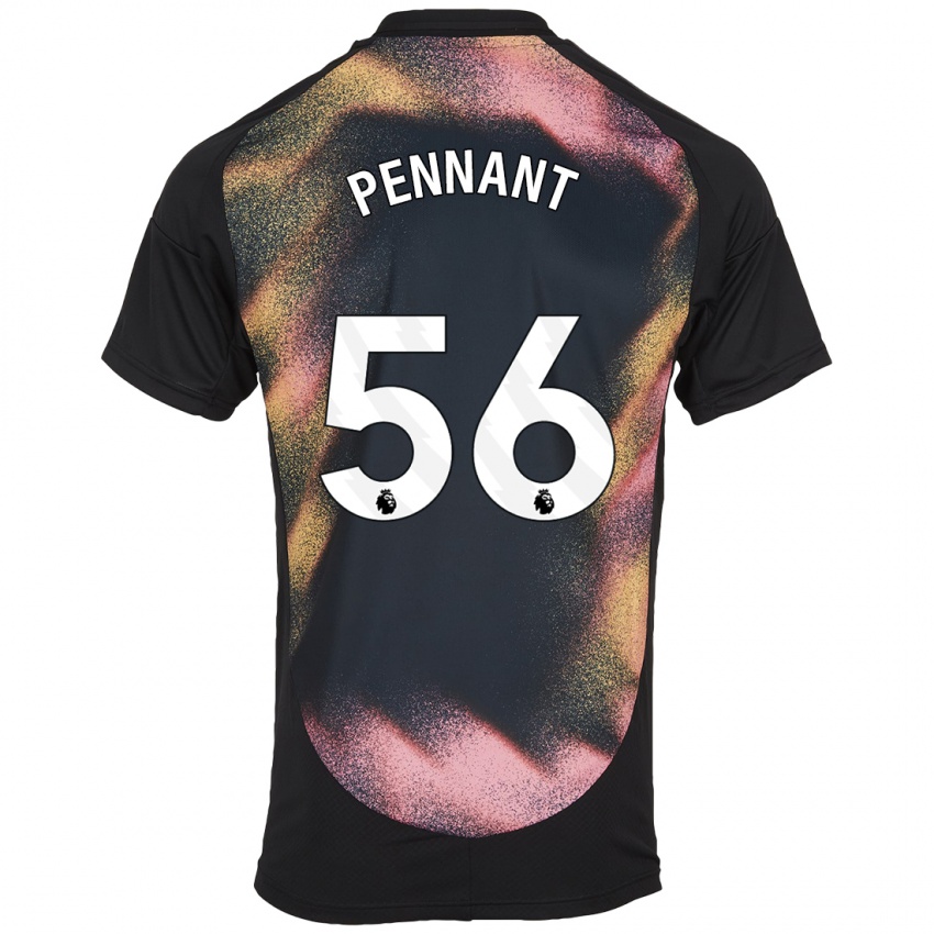 Børn Terrell Pennant #56 Sort Hvid Udebane Spillertrøjer 2024/25 Trøje T-Shirt