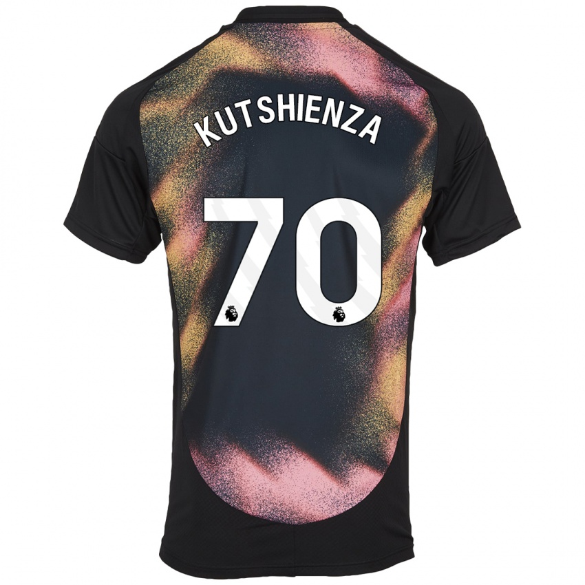 Børn Jesper Kutshienza #70 Sort Hvid Udebane Spillertrøjer 2024/25 Trøje T-Shirt