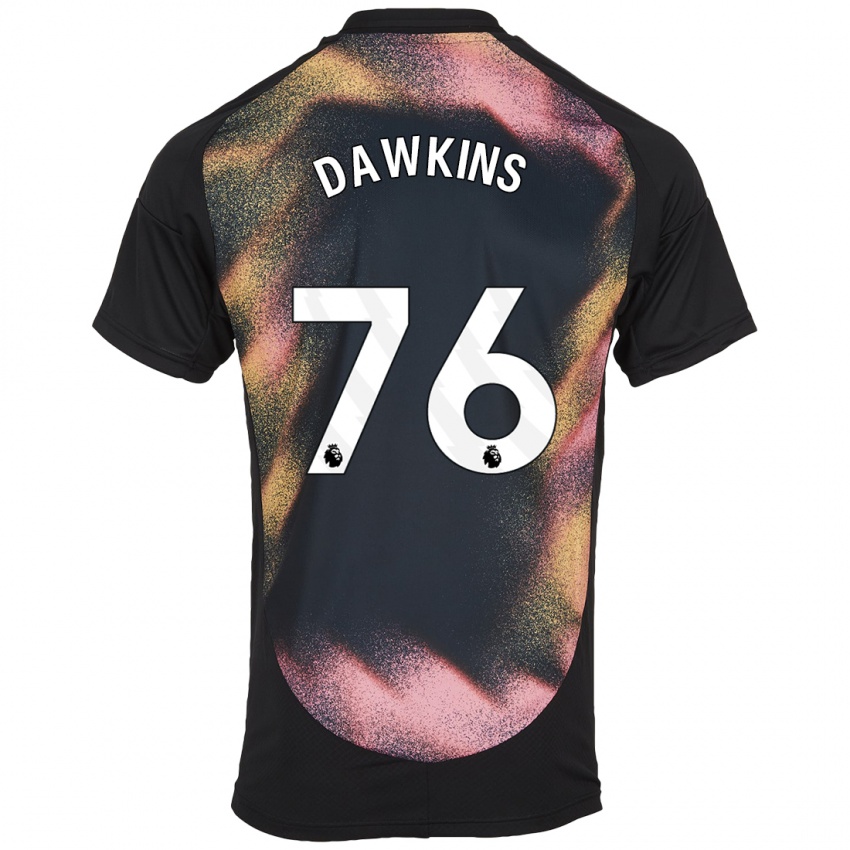 Børn Kartell Dawkins #76 Sort Hvid Udebane Spillertrøjer 2024/25 Trøje T-Shirt