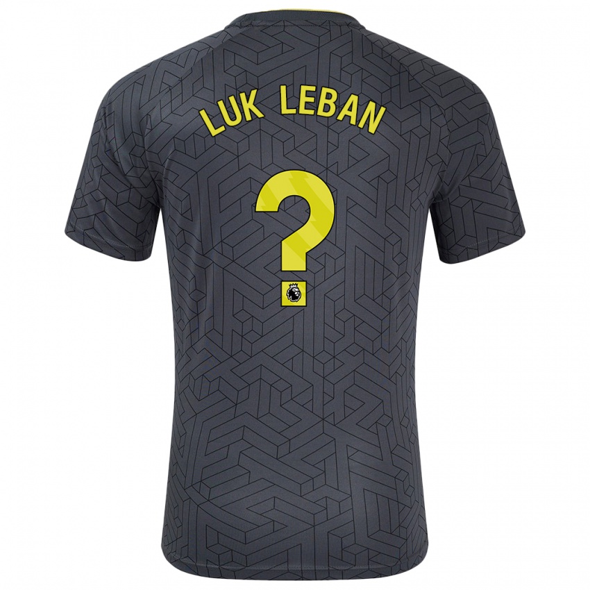 Børn Zan Luk Leban #0 Sort Gul Udebane Spillertrøjer 2024/25 Trøje T-Shirt