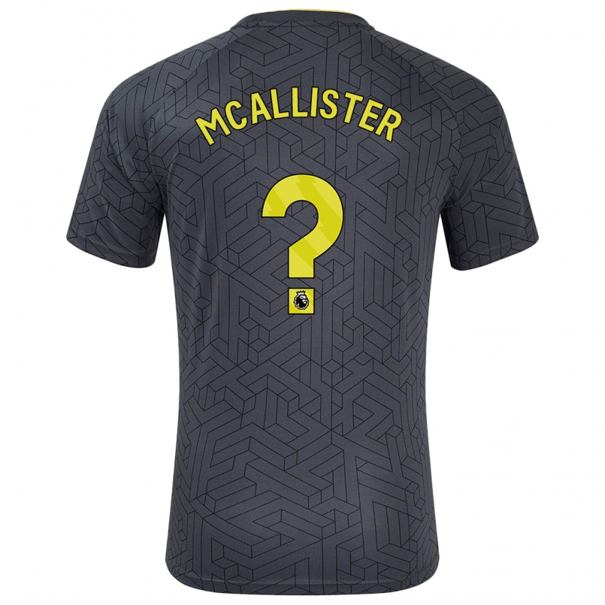 Børn Sean Mcallister #0 Sort Gul Udebane Spillertrøjer 2024/25 Trøje T-Shirt