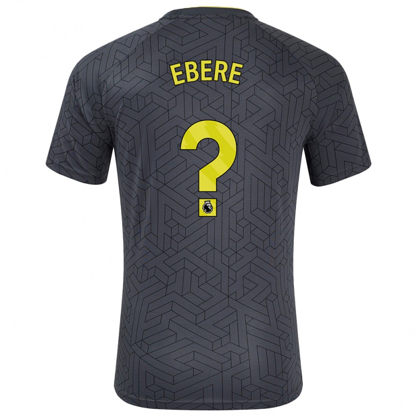 Børn Coby Ebere #0 Sort Gul Udebane Spillertrøjer 2024/25 Trøje T-Shirt