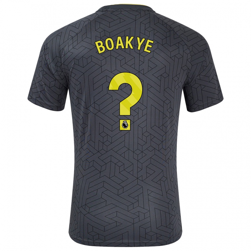 Børn Kingsford Boakye #0 Sort Gul Udebane Spillertrøjer 2024/25 Trøje T-Shirt