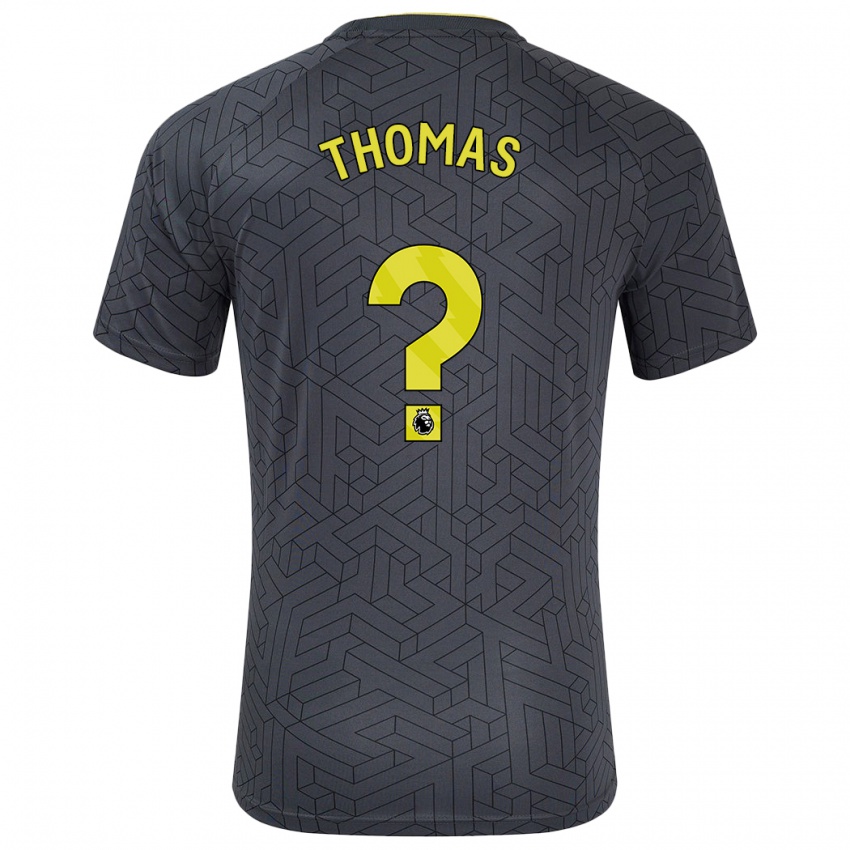 Børn Aled Thomas #0 Sort Gul Udebane Spillertrøjer 2024/25 Trøje T-Shirt