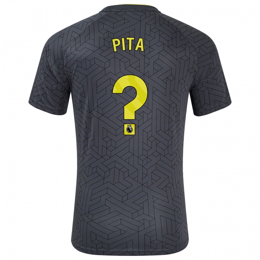 Børn Shea Pita #0 Sort Gul Udebane Spillertrøjer 2024/25 Trøje T-Shirt