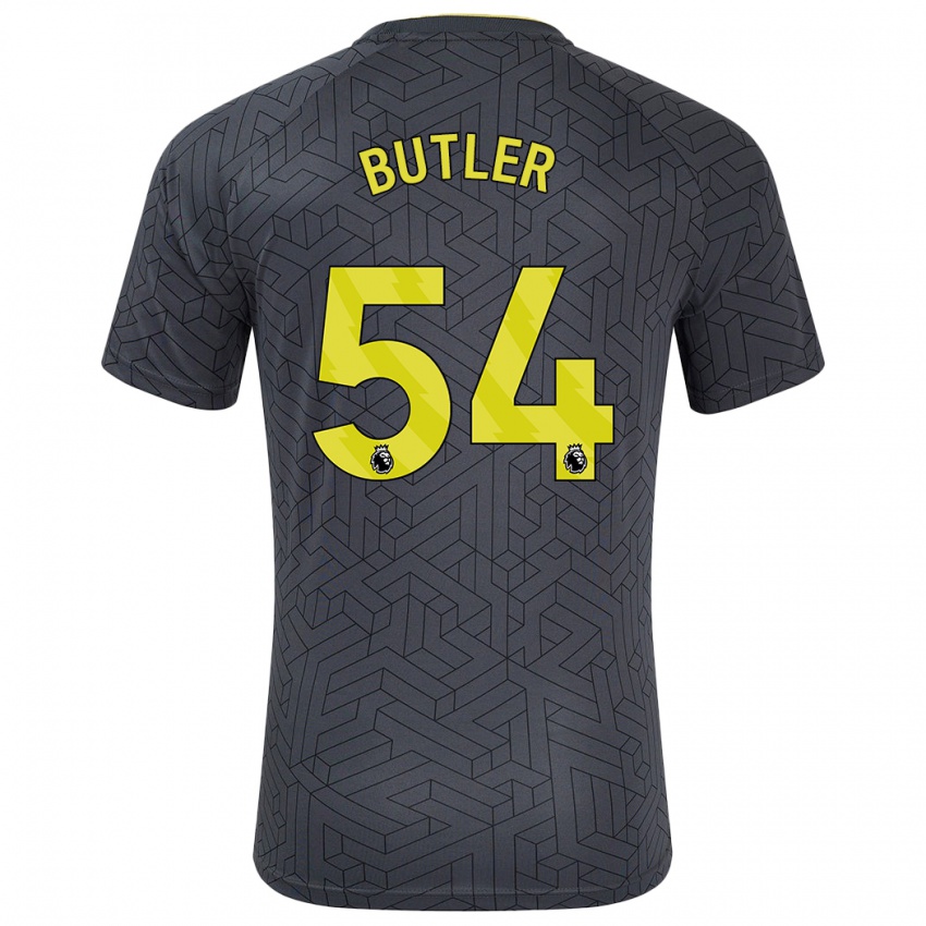 Børn Jack Butler #54 Sort Gul Udebane Spillertrøjer 2024/25 Trøje T-Shirt