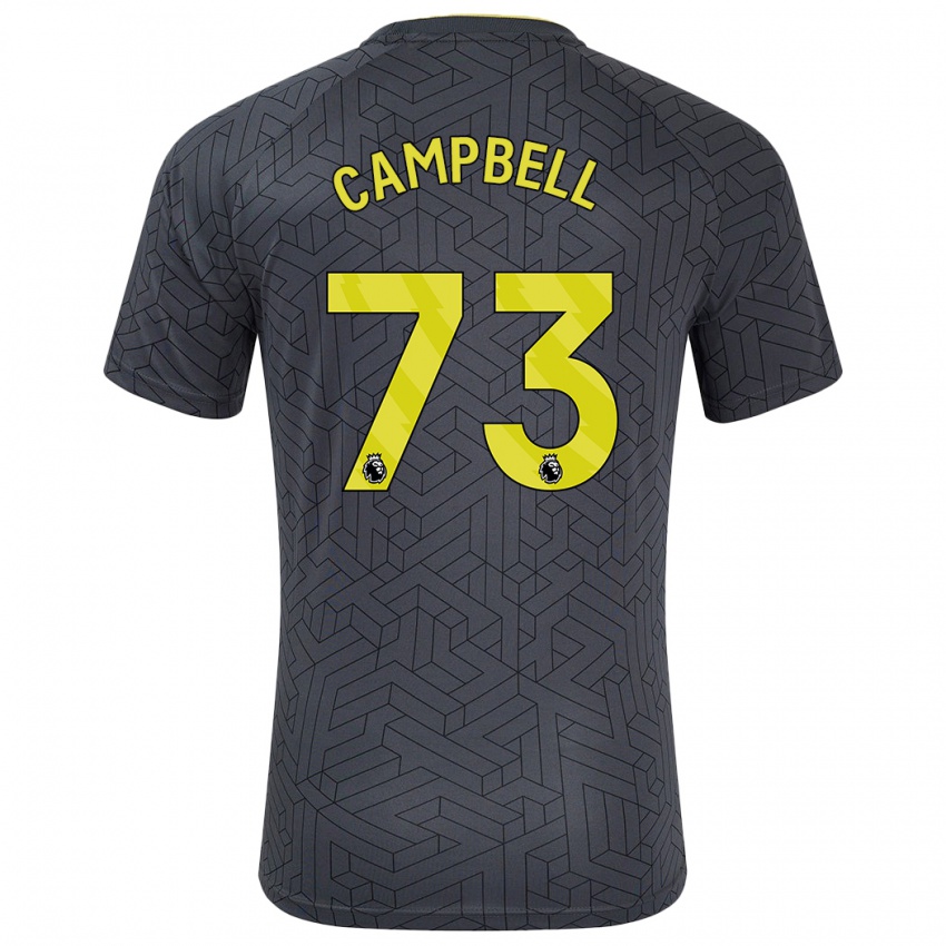 Børn Elijah Campbell #73 Sort Gul Udebane Spillertrøjer 2024/25 Trøje T-Shirt