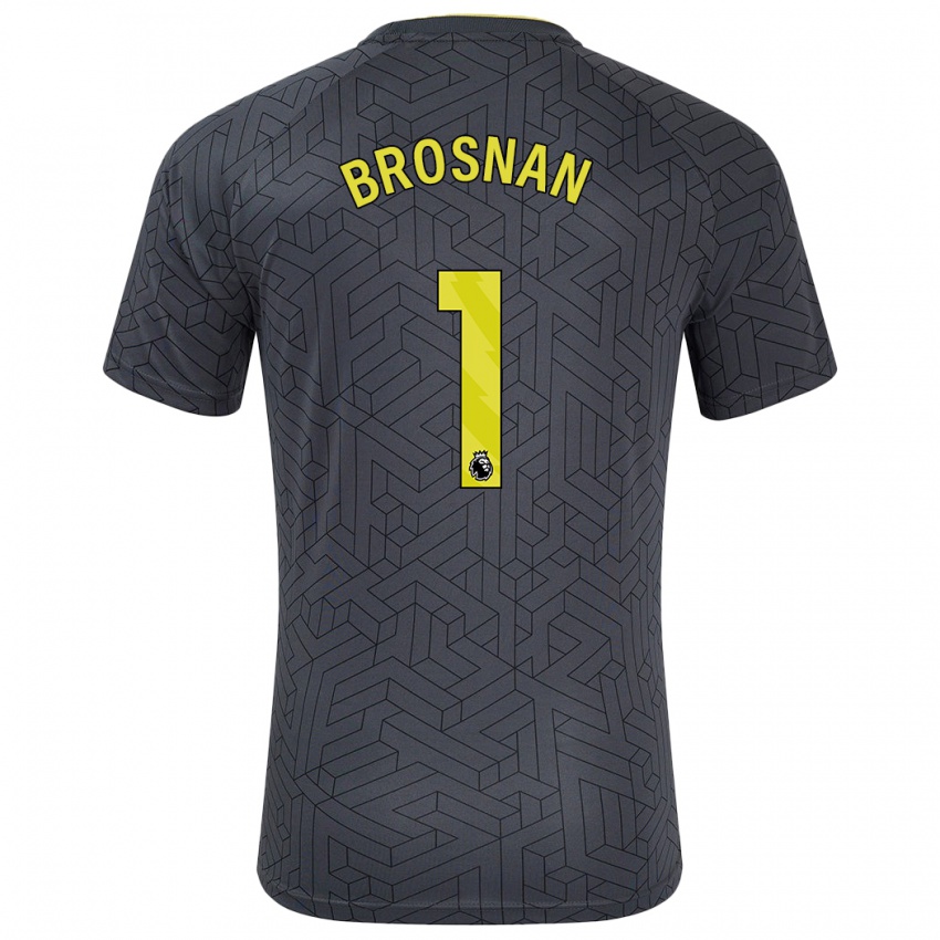 Børn Courtney Brosnan #1 Sort Gul Udebane Spillertrøjer 2024/25 Trøje T-Shirt