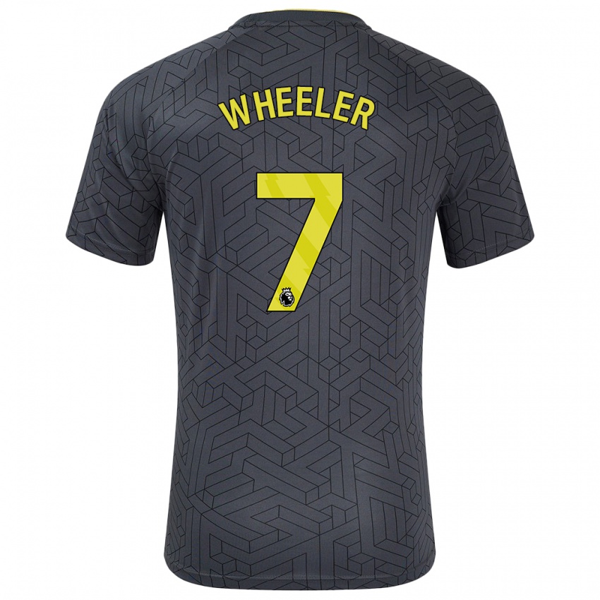 Børn Clare Wheeler #7 Sort Gul Udebane Spillertrøjer 2024/25 Trøje T-Shirt