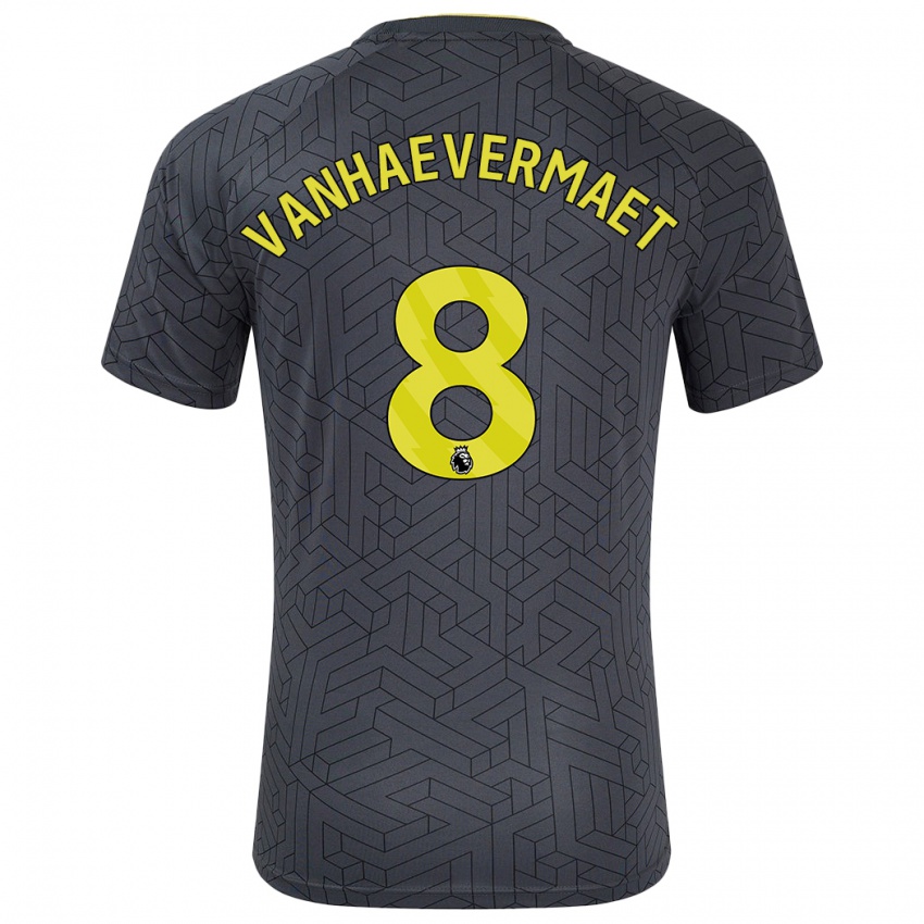 Børn Justine Vanhaevermaet #8 Sort Gul Udebane Spillertrøjer 2024/25 Trøje T-Shirt