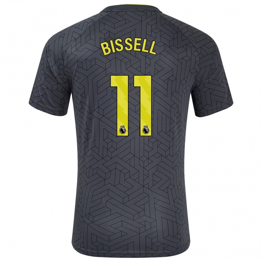 Børn Emma Bissell #11 Sort Gul Udebane Spillertrøjer 2024/25 Trøje T-Shirt