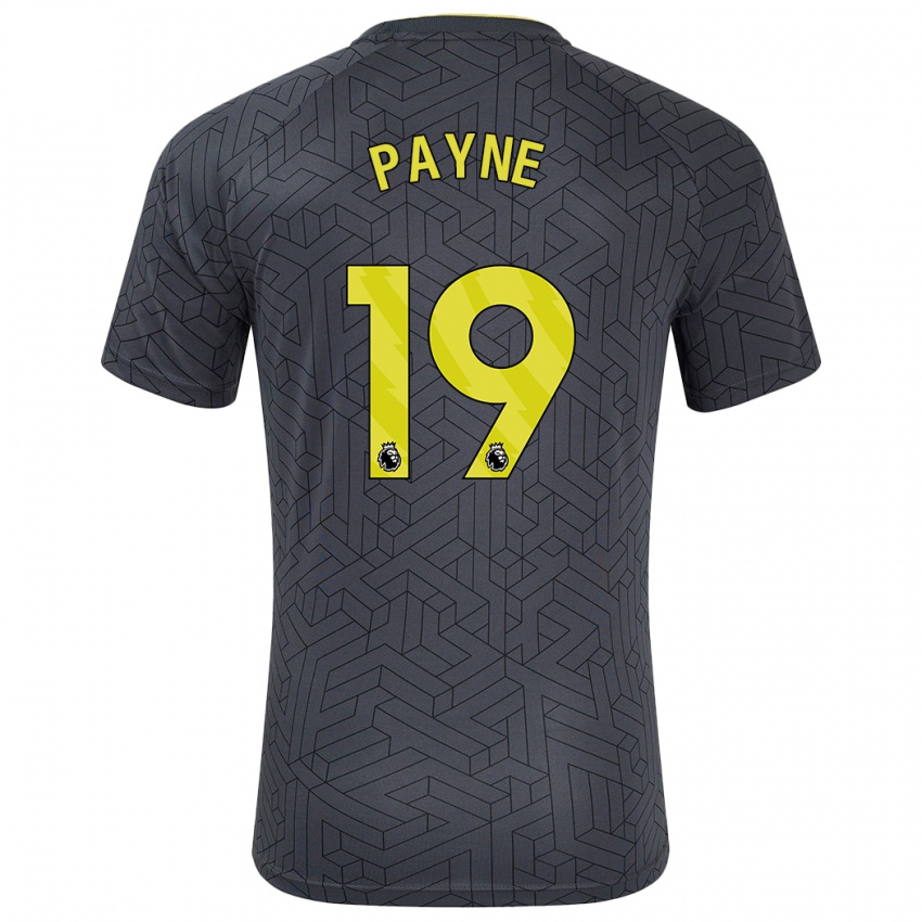 Børn Heather Payne #19 Sort Gul Udebane Spillertrøjer 2024/25 Trøje T-Shirt