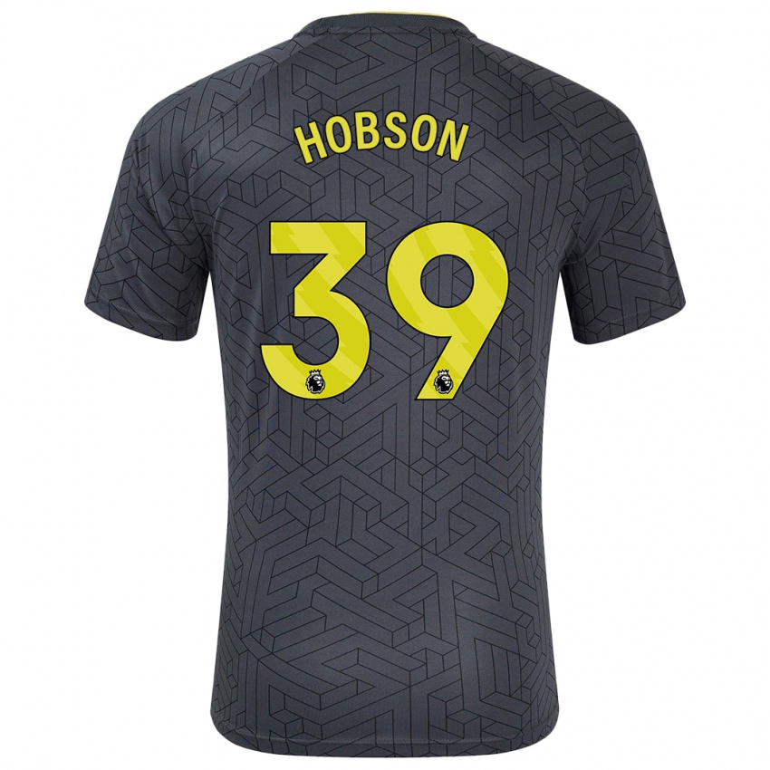 Børn Issy Hobson #39 Sort Gul Udebane Spillertrøjer 2024/25 Trøje T-Shirt