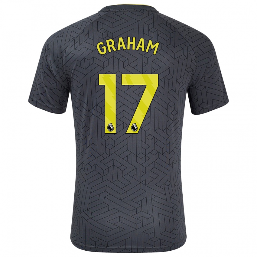 Børn Lucy Graham #17 Sort Gul Udebane Spillertrøjer 2024/25 Trøje T-Shirt