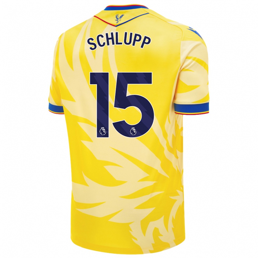 Børn Jeffrey Schlupp #15 Gul Udebane Spillertrøjer 2024/25 Trøje T-Shirt