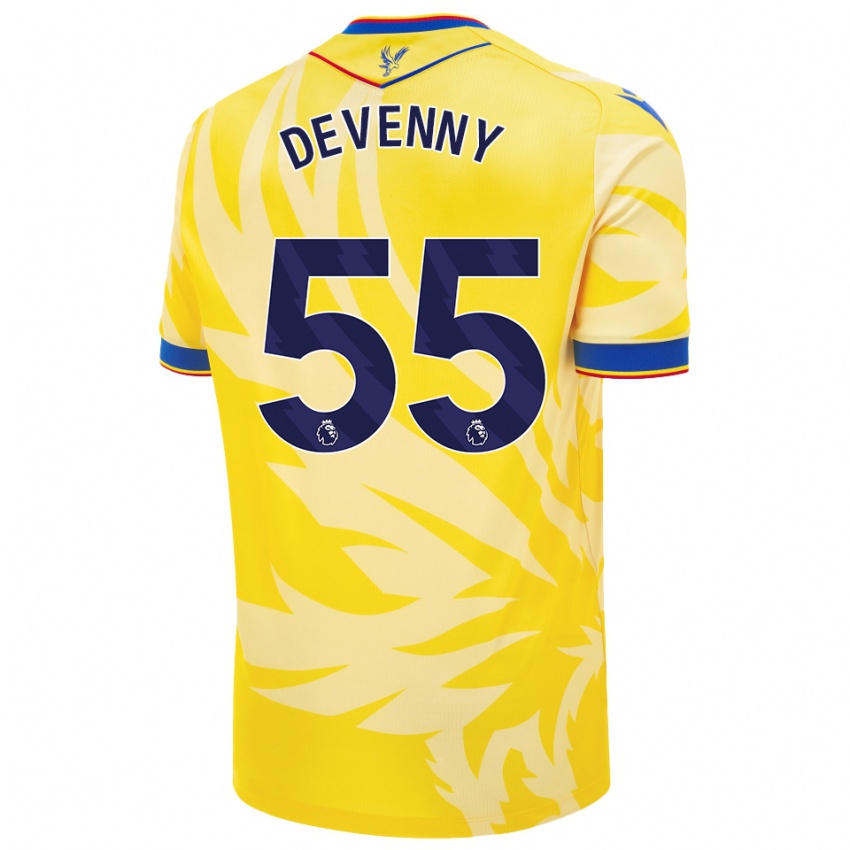 Børn Justin Devenny #55 Gul Udebane Spillertrøjer 2024/25 Trøje T-Shirt