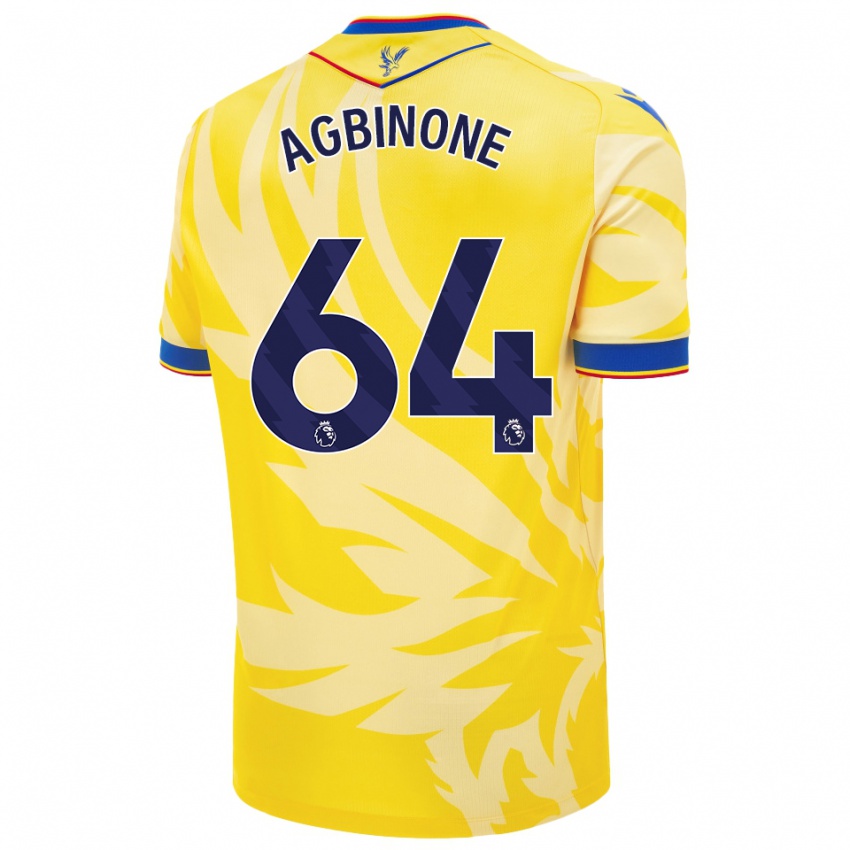 Børn Asher Agbinone #64 Gul Udebane Spillertrøjer 2024/25 Trøje T-Shirt