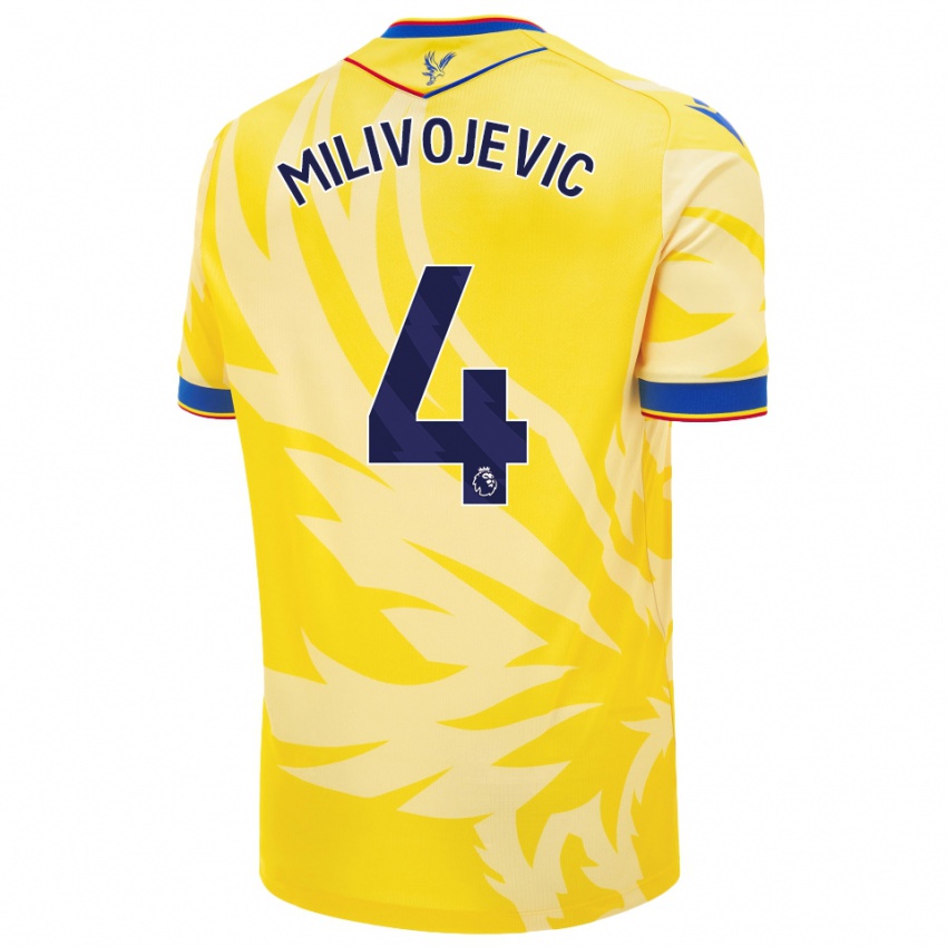 Børn Luka Milivojevic #4 Gul Udebane Spillertrøjer 2024/25 Trøje T-Shirt