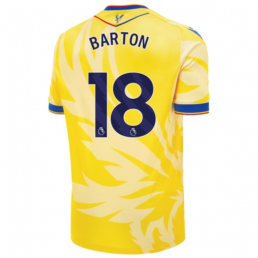 Børn Kirsty Barton #18 Gul Udebane Spillertrøjer 2024/25 Trøje T-Shirt