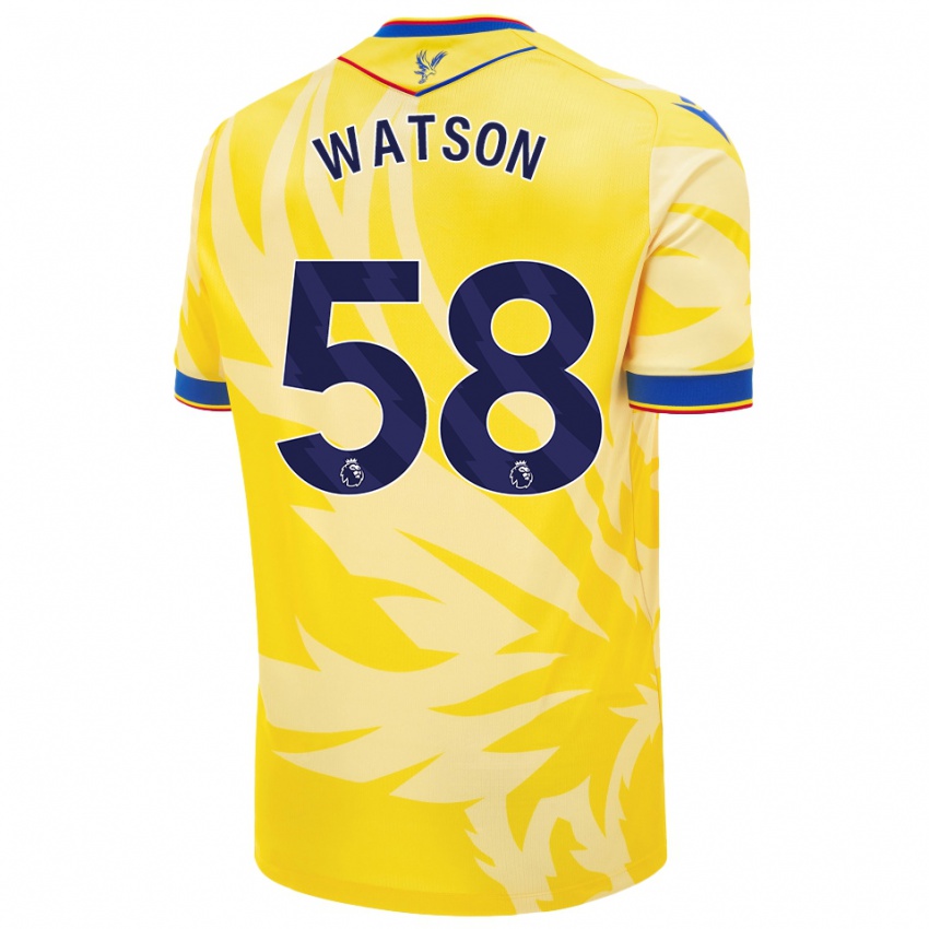 Børn Noah Watson #58 Gul Udebane Spillertrøjer 2024/25 Trøje T-Shirt