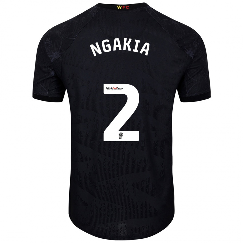 Børn Jeremy Ngakia #2 Sort Hvid Udebane Spillertrøjer 2024/25 Trøje T-Shirt