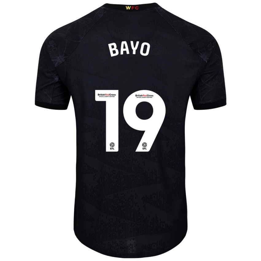 Børn Vakoun Bayo #19 Sort Hvid Udebane Spillertrøjer 2024/25 Trøje T-Shirt