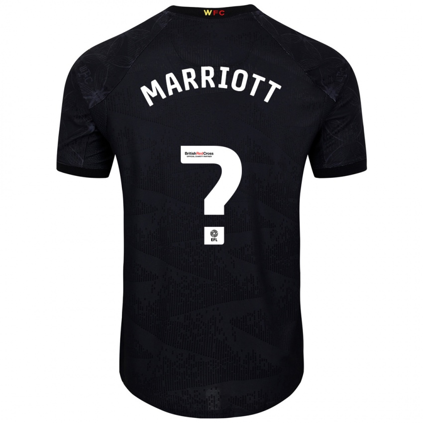 Børn Alfie Marriott #0 Sort Hvid Udebane Spillertrøjer 2024/25 Trøje T-Shirt