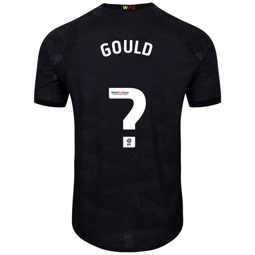 Børn Ali Gould #0 Sort Hvid Udebane Spillertrøjer 2024/25 Trøje T-Shirt