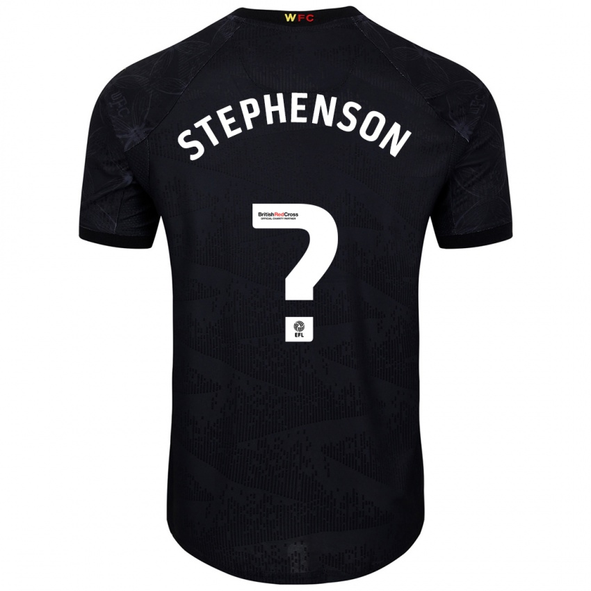 Børn Ollie Stephenson #0 Sort Hvid Udebane Spillertrøjer 2024/25 Trøje T-Shirt