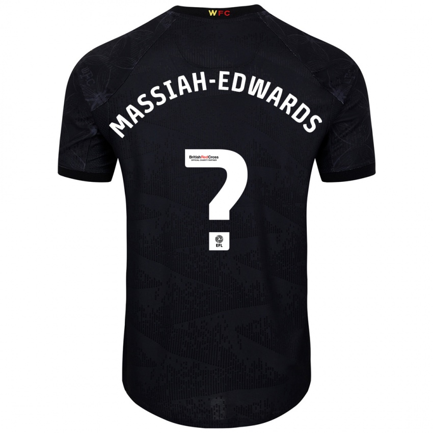 Børn Zavier Massiah-Edwards #0 Sort Hvid Udebane Spillertrøjer 2024/25 Trøje T-Shirt