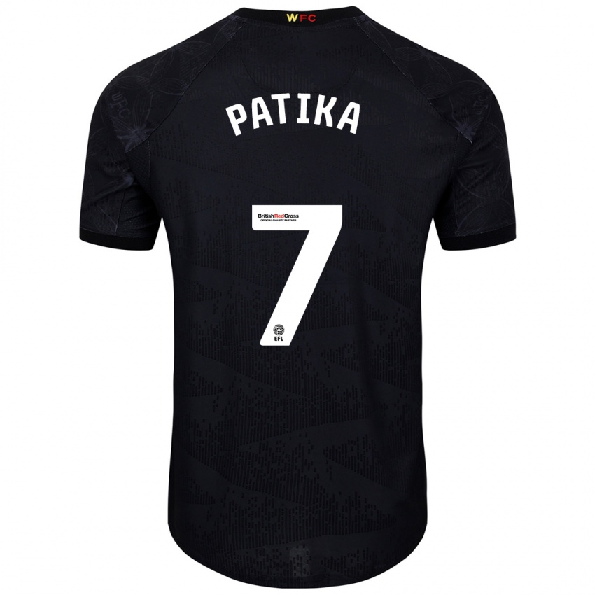 Børn Glebs Patika #7 Sort Hvid Udebane Spillertrøjer 2024/25 Trøje T-Shirt