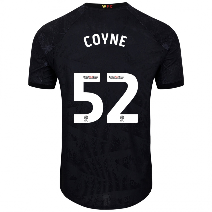 Børn Aidan Coyne #52 Sort Hvid Udebane Spillertrøjer 2024/25 Trøje T-Shirt