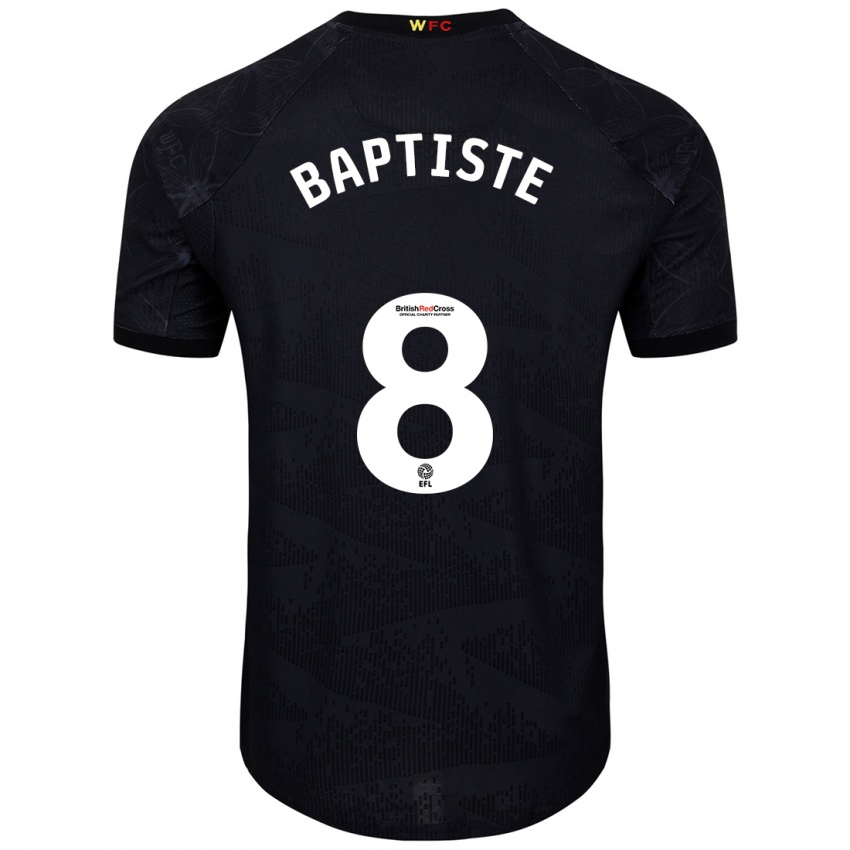 Børn Bianca Baptiste #8 Sort Hvid Udebane Spillertrøjer 2024/25 Trøje T-Shirt