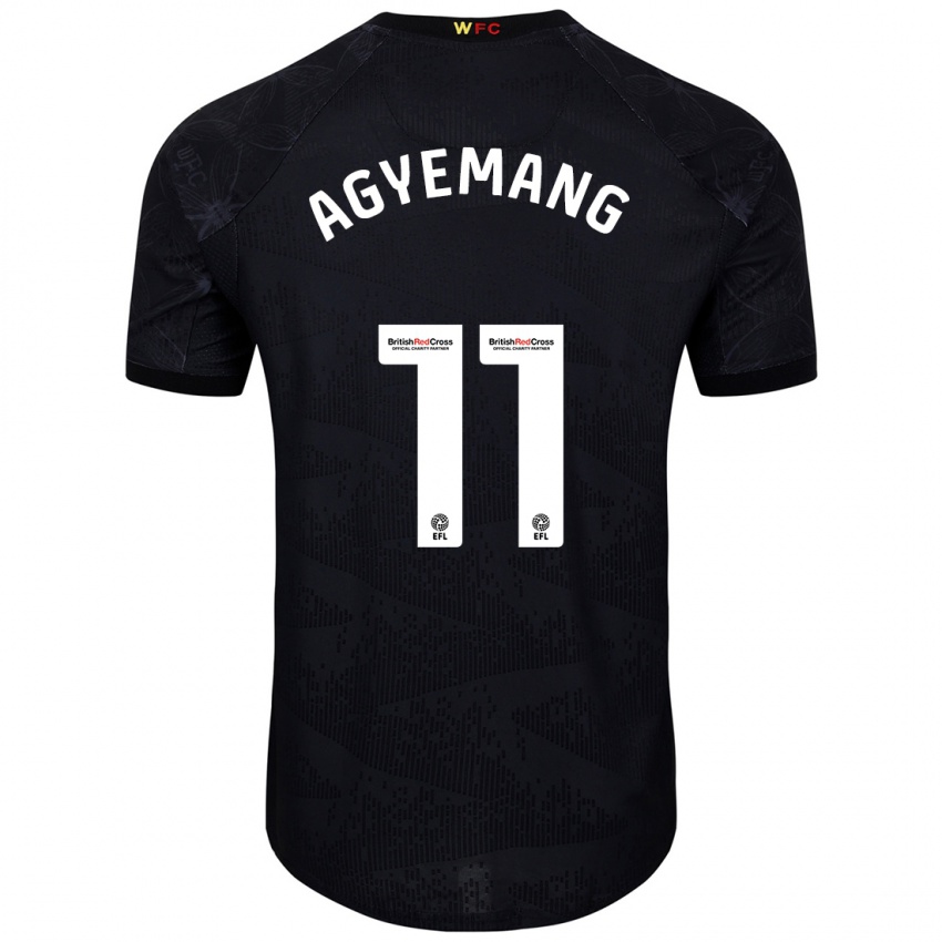 Børn Michelle Agyemang #11 Sort Hvid Udebane Spillertrøjer 2024/25 Trøje T-Shirt