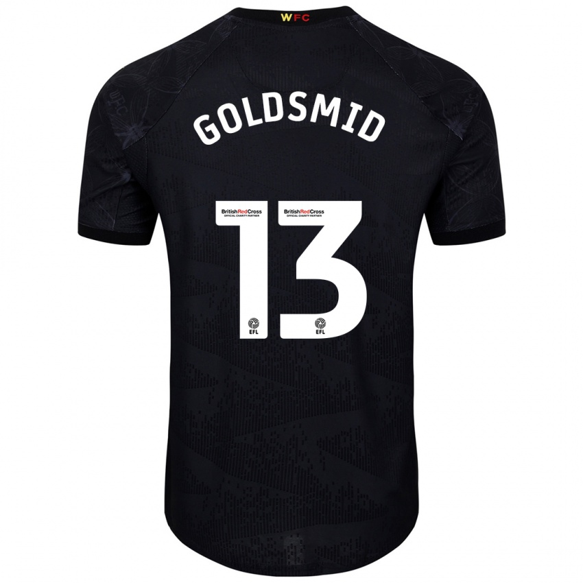 Børn Jacqui Goldsmid #13 Sort Hvid Udebane Spillertrøjer 2024/25 Trøje T-Shirt