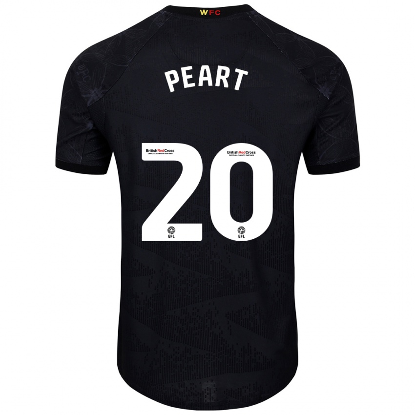 Børn Kalani Peart #20 Sort Hvid Udebane Spillertrøjer 2024/25 Trøje T-Shirt