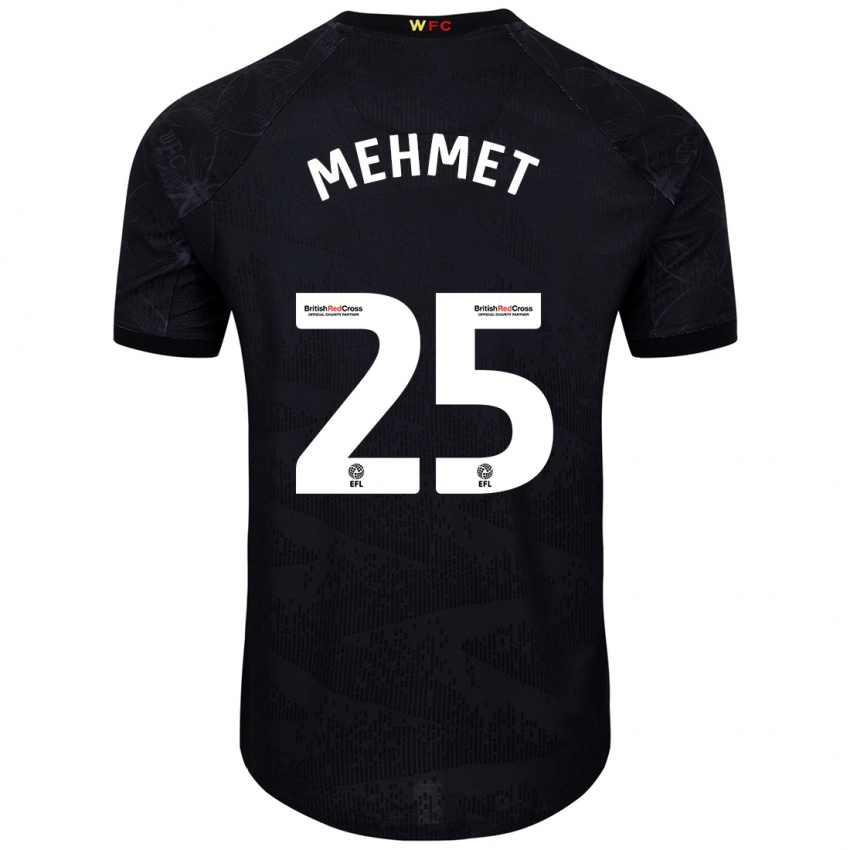 Børn Melis Mehmet #25 Sort Hvid Udebane Spillertrøjer 2024/25 Trøje T-Shirt