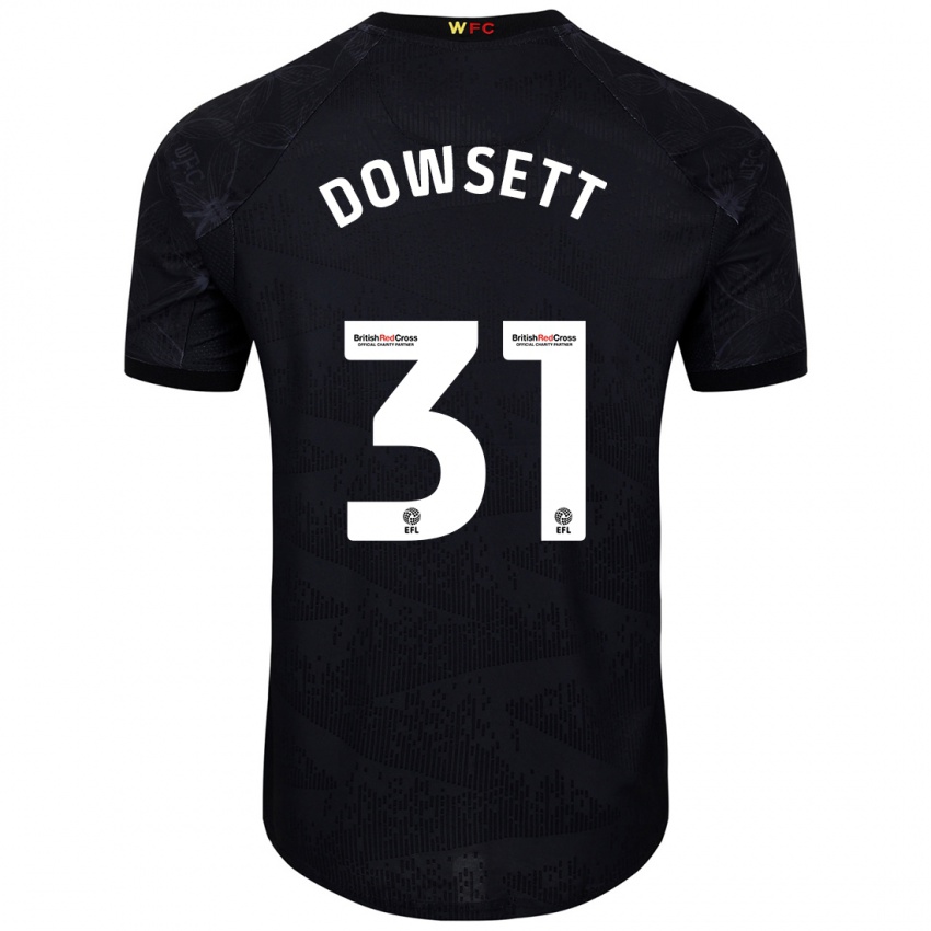 Børn Rebekah Dowsett #31 Sort Hvid Udebane Spillertrøjer 2024/25 Trøje T-Shirt