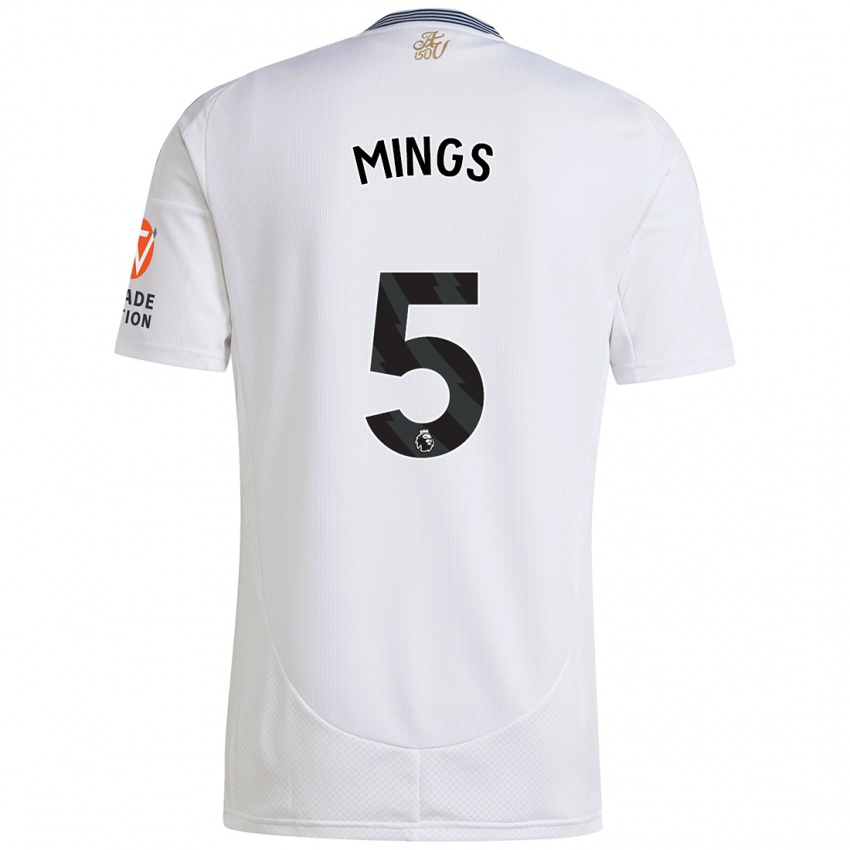 Børn Tyrone Mings #5 Hvid Udebane Spillertrøjer 2024/25 Trøje T-Shirt