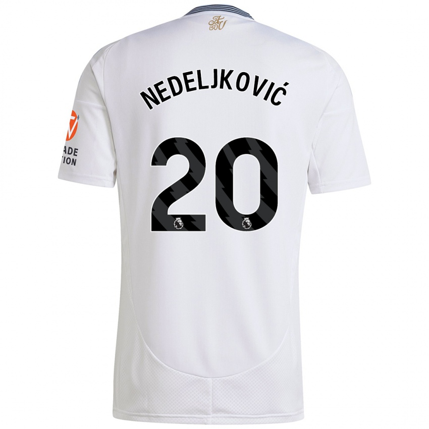 Børn Kosta Nedeljkovic #20 Hvid Udebane Spillertrøjer 2024/25 Trøje T-Shirt